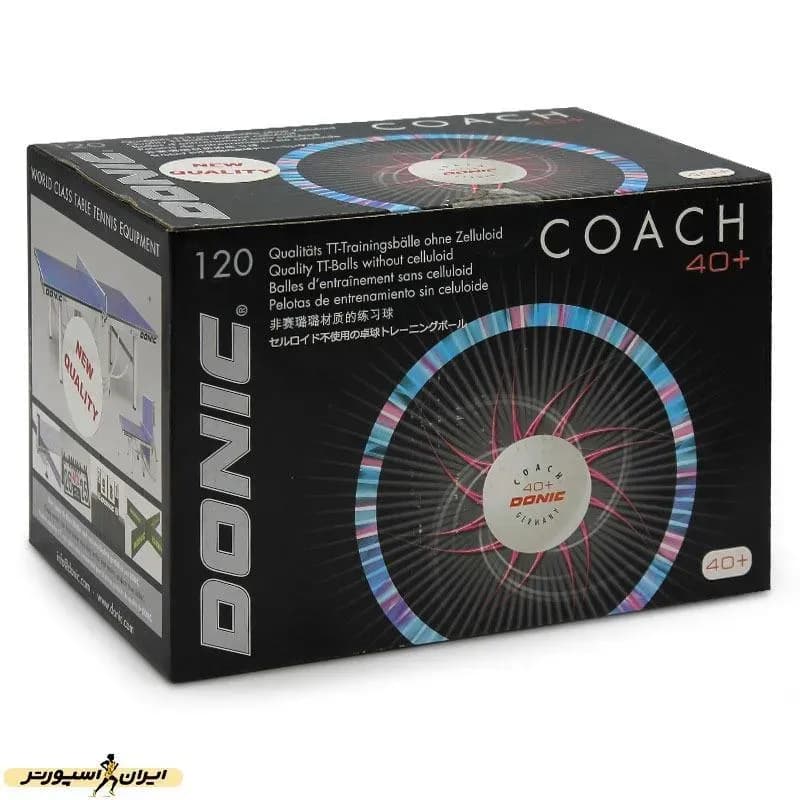 توپ پینگ پنگ دونیک کوچ +40 پلاستیکی درجه 1 بسته 120 عددی HGH — تصویر ۹