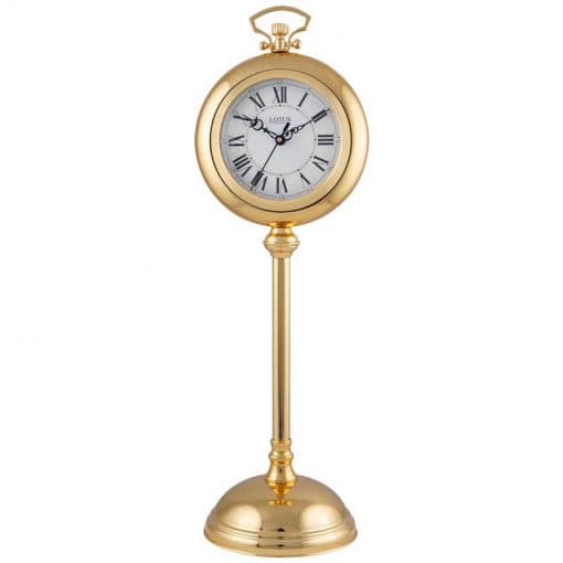 ساعت رومیزی فلزی لوتوس SANTA CLARA کد TC-804 رنگ GOLD