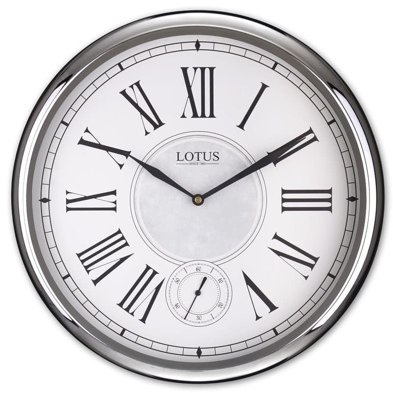 ساعت دیواری فلزی لوتوس مدل CARLO کد M-20500 رنگ SILVER — تصویر ۷