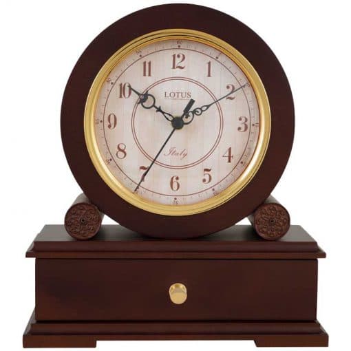 ساعت رومیزی چوبی لوتوس مدل DARCY کد T-5511 رنگ BROWN