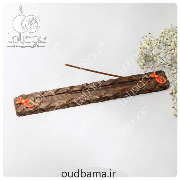 جا عود شاخه ای چوبی طرح ماهی قرمز — تصویر ۴