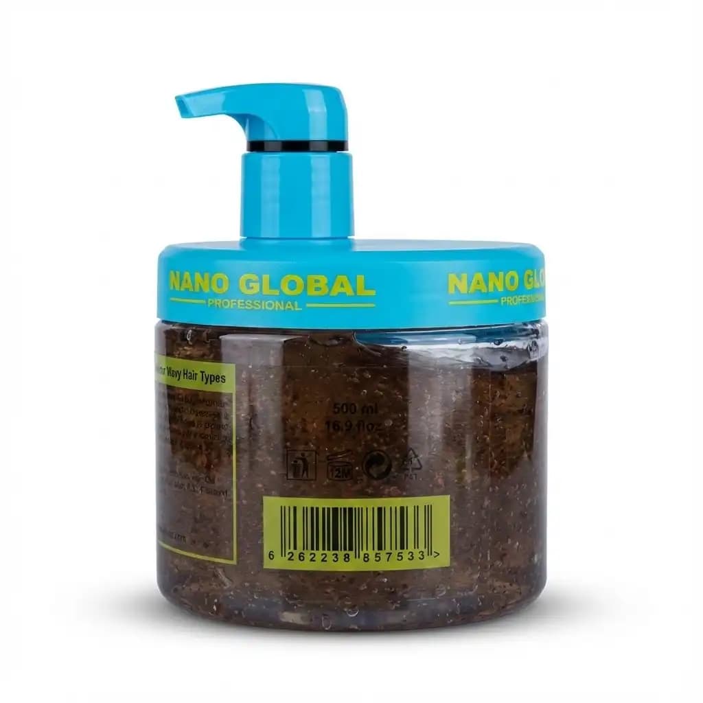 ژل موی شکلاتی نانو گلوبال Nano Global مدل آبی ضد ریزش و حالت دهنده مو حجم 500 میلی لیتر — تصویر ۳