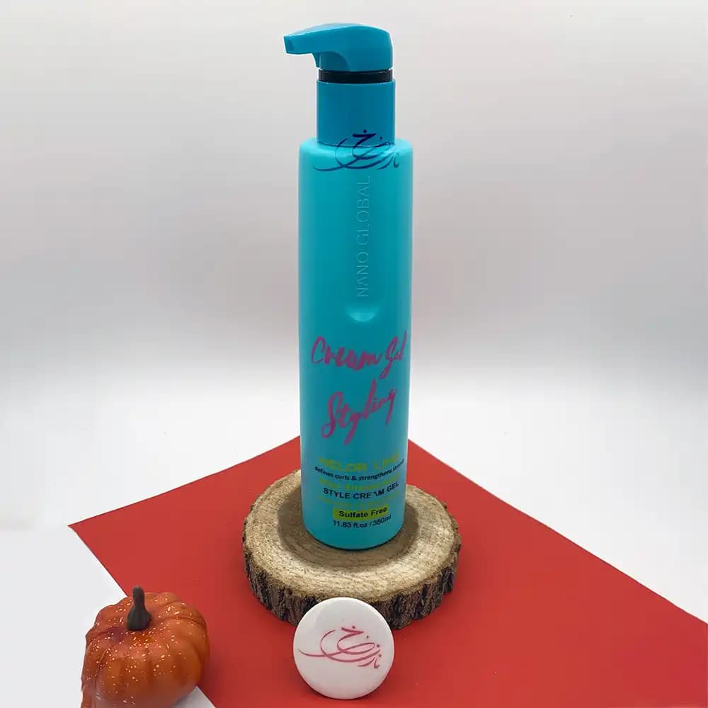 کرم ژل حالت دهنده موی فر Style Cream Gel نانو گلوبال Nano Global فاقد سولفات و ضد وز آبی حجم 350 میلی لیتر