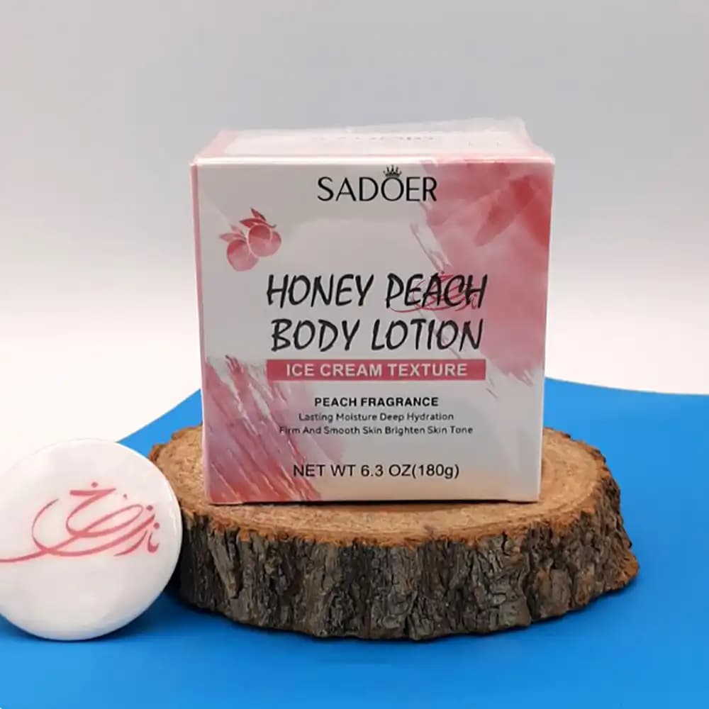 لوسیون بدن بستنی هلو و عسل سادور (Sadoer) مدل آبرسان و روشن کننده حجم 180 گرم