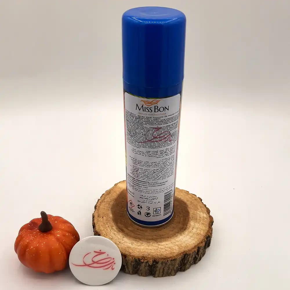 اسپری رنگ مو موقت میس بون Miss Bon رنگ آبی blue حجم 150 میلی لیتر — تصویر ۳