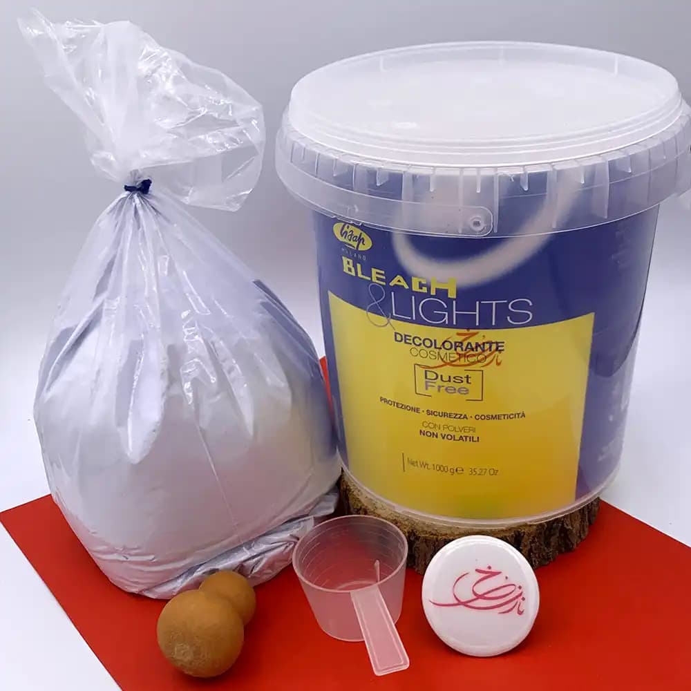 پودر دکلره لیزاپ میلانو Lisap Milano مدل بلیچ Bleach & Lights بدون غبار و محافظت کننده وزن 1000 گرمی
