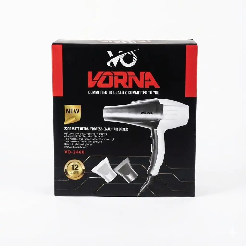 سشوار فوق حرفه‌ای ورنا VORNA مدل VO-2400 — تصویر ۳
