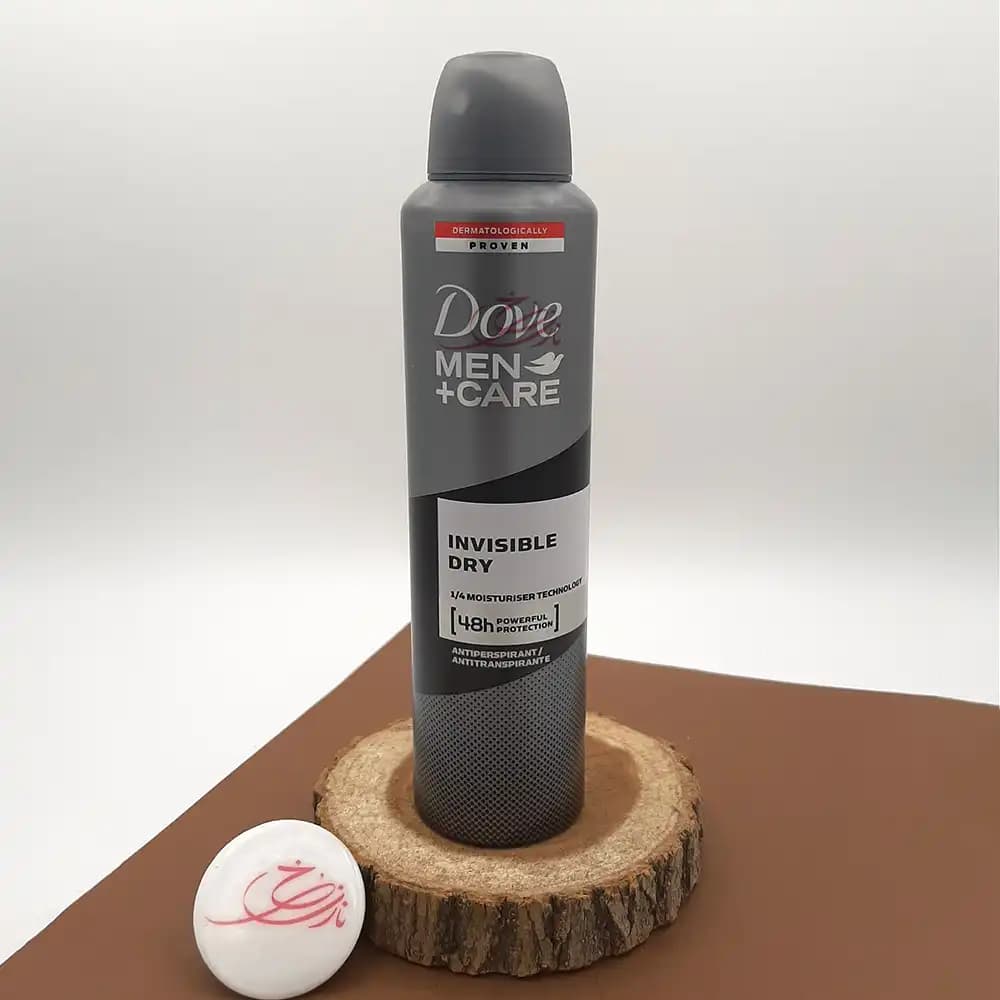 اسپری دئودورانت و ضد تعریق مردانه داو (Dove) مشکی مدل Men+Care Invisible Dry حجم 250 میلی لیتر — تصویر ۲