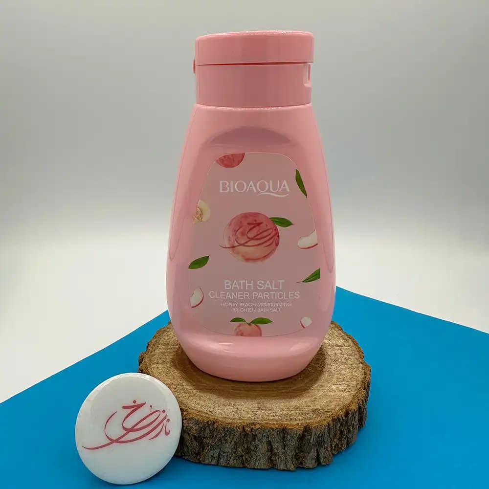 نمک حمام لایه بردار و روشن کننده بدن بیوآکوا Peach bath salt BIOAQUA وزن 430 گرمی — تصویر ۲