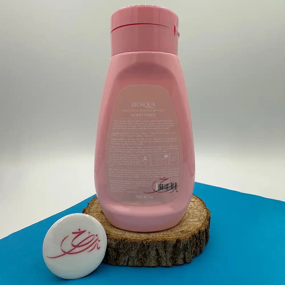 نمک حمام لایه بردار و روشن کننده بدن بیوآکوا Peach bath salt BIOAQUA وزن 430 گرمی — تصویر ۳