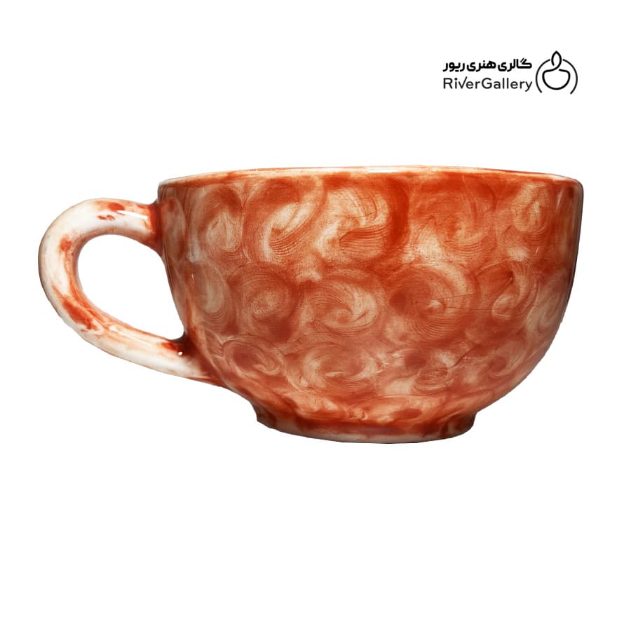 ماگ سرامیکی دست ساز سرخ — تصویر ۵