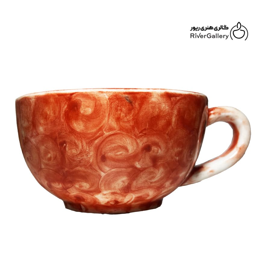ماگ سرامیکی دست ساز سرخ — تصویر ۲