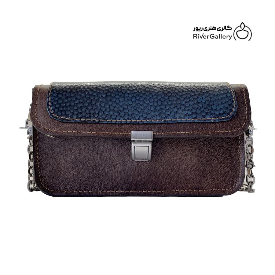 کیف دوشی چرم طبیعی دست ساز زنانه اتصال