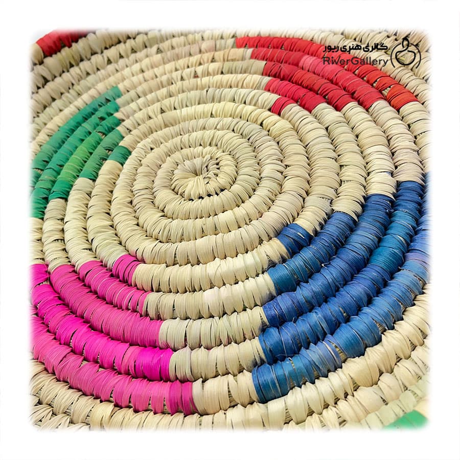 سینی حصیری کپوبافی 30 سانتی روستیک خونه سنگی — تصویر ۷
