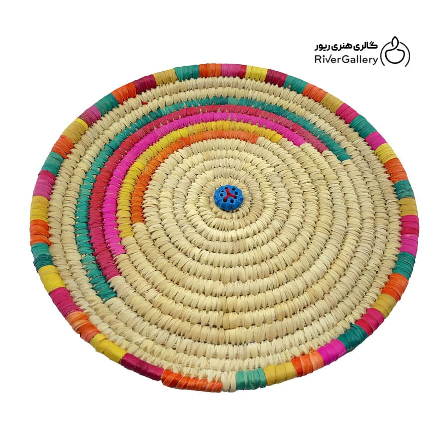 سینی حصیری کپوبافی 30 سانتی روستیک رنگین