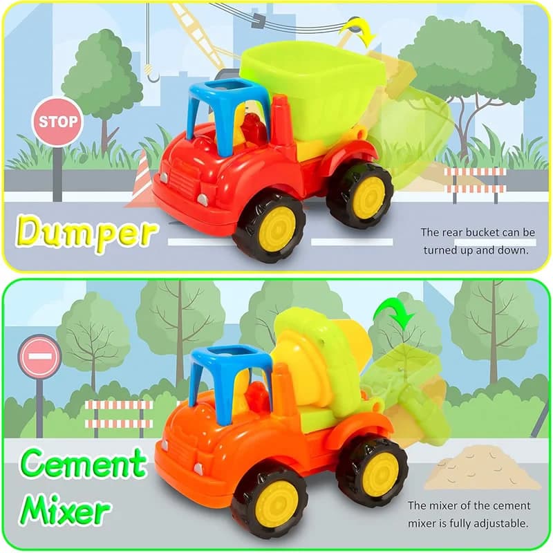 اسباب بازی ماشین بسته 4 عددی ساخت و ساز 326 هالی تویز Huile Toys — تصویر ۴
