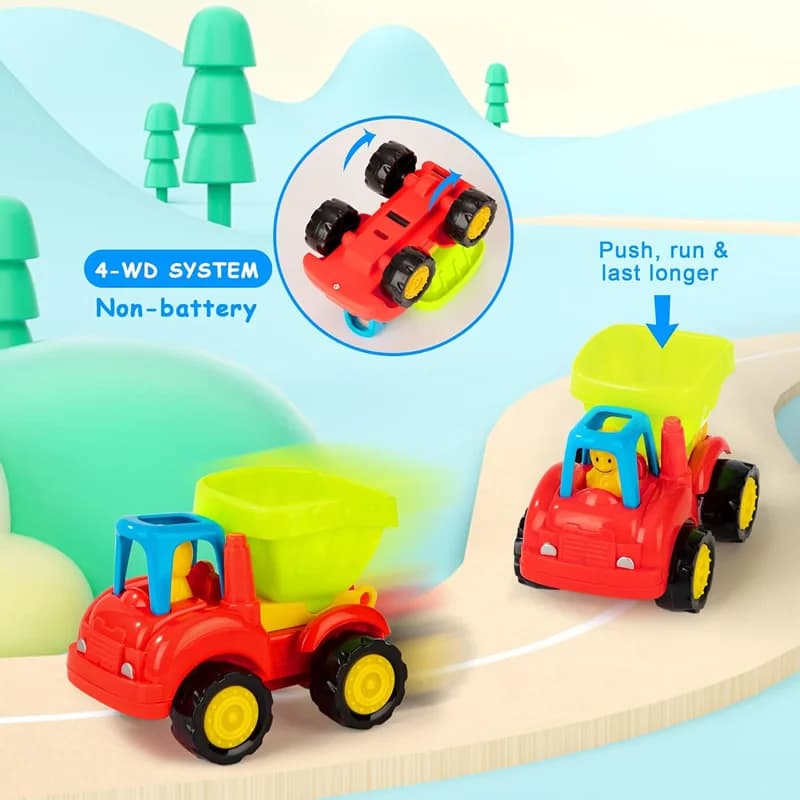اسباب بازی ماشین بسته 4 عددی ساخت و ساز 326 هالی تویز Huile Toys — تصویر ۳