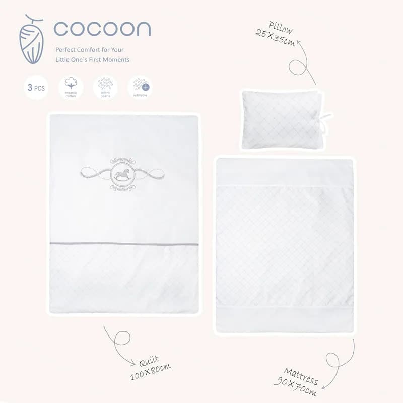 ست سه تکه خواب نوزاد طرح اسب پادشاه Cocoon — تصویر ۴
