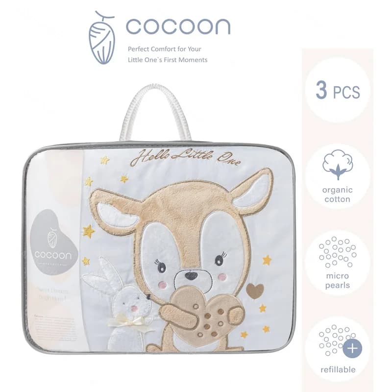 سرویس خواب سه تکه دخترانه نوزادی طرح گوزن Cocoon — تصویر ۳
