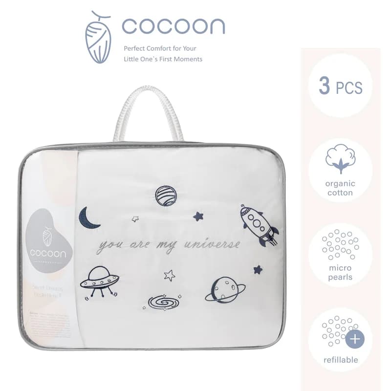 سرویس خواب 3 تکه نوزادی پسرانه طرح کهکشان Cocoon — تصویر ۴