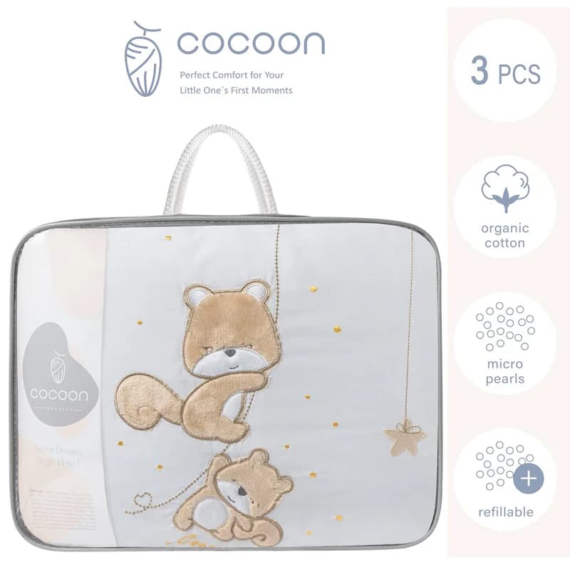 سرویس خواب 3 تکه نوزاد طرح سنجاب Cocoon — تصویر ۵