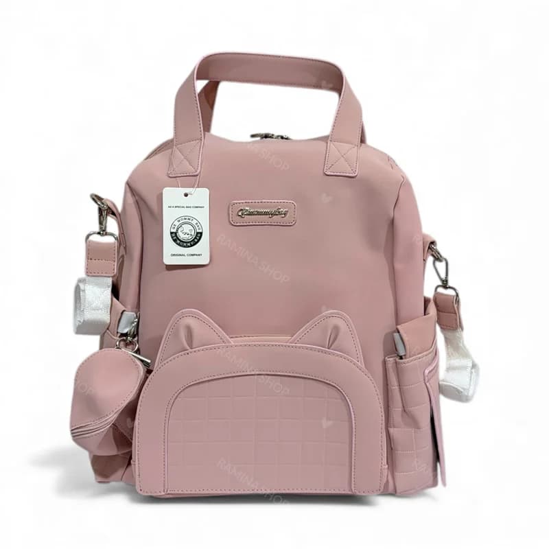 کوله پشتی لوازم مادر و کودک طرح گربه مامی بگ Mommybag — تصویر ۴