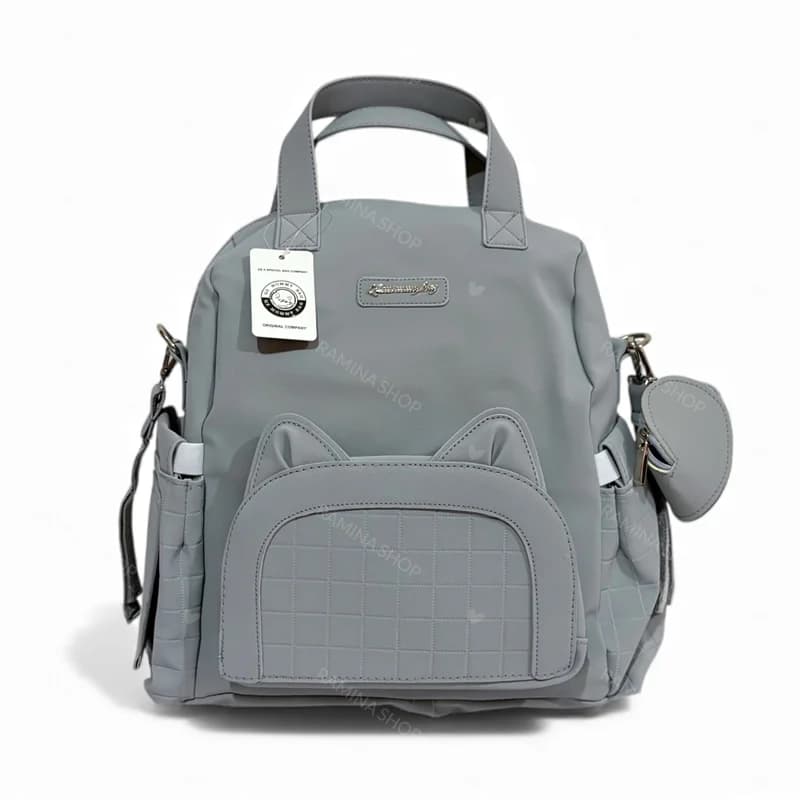کوله پشتی لوازم مادر و کودک طرح گربه مامی بگ Mommybag — تصویر ۳