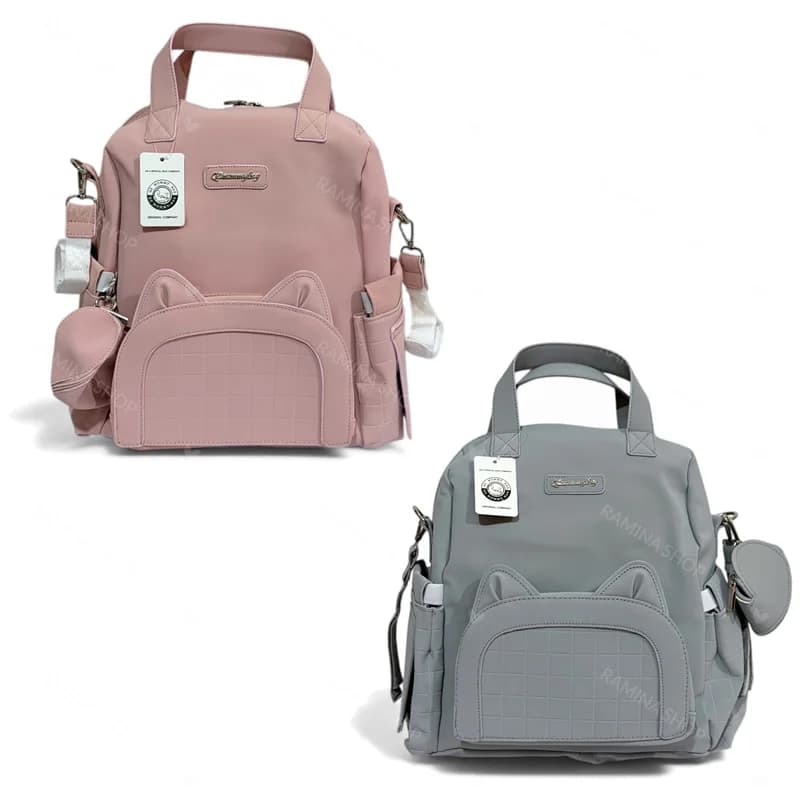 کوله پشتی لوازم مادر و کودک طرح گربه مامی بگ Mommybag