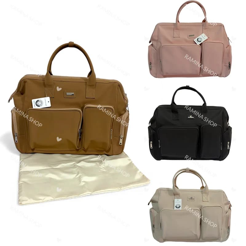 ساک لوازم رو دوشی مادر طرح چرم QZmommybag — تصویر ۲