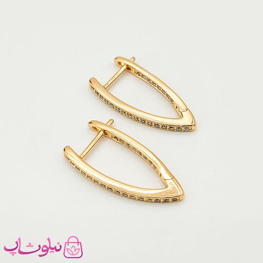 گوشواره زنانه ژوپینگ نگین دار کد 1090 — تصویر ۴