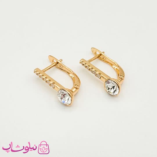 گوشواره دخترانه ژوپینگ مدل سواروسکی سفید کد 1598