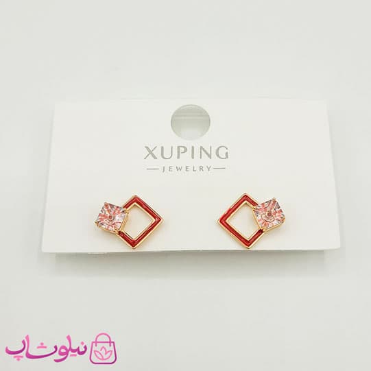 گوشواره میخی دخترانه ژوپینگ قرمز کد 694 — تصویر ۲