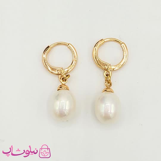 گوشواره آویز ژوپینگ مدل مرواریدی سفید کد 2491 — تصویر ۵