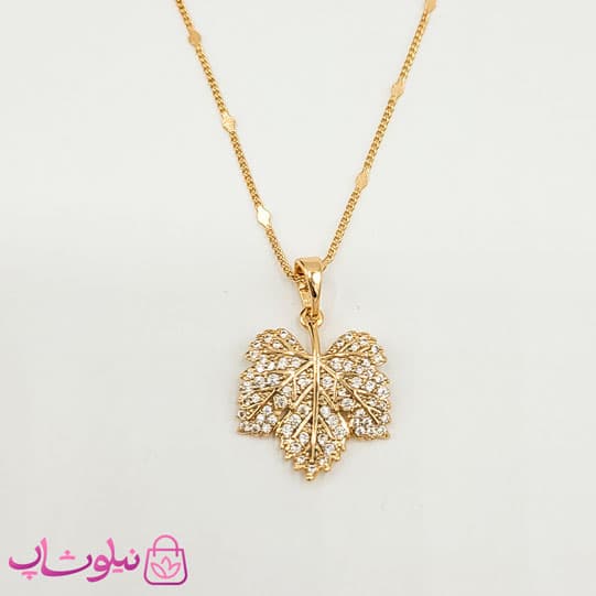 گردنبند دخترانه ژوپینگ مدل برگ نگیندار
