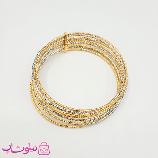 النگو زنانه ysx دورنگ سایز 60 (9 عدد النگو متصل) کد 7491 — تصویر ۲