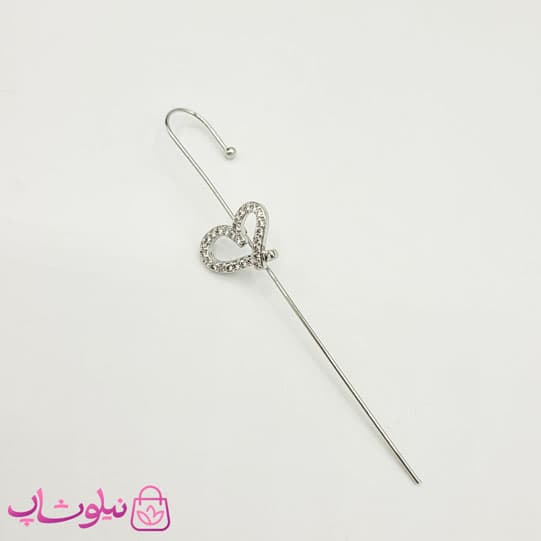 گوشواره کراس ysx مدل قلب نقره ای (تک) کد 391