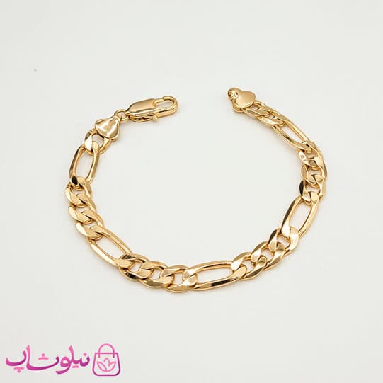گردنبند/ دستبند ژوپینگ مدل فیگارو طلایی — تصویر ۷