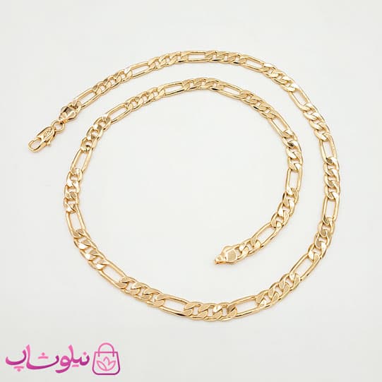 گردنبند/ دستبند ژوپینگ مدل فیگارو طلایی — تصویر ۳