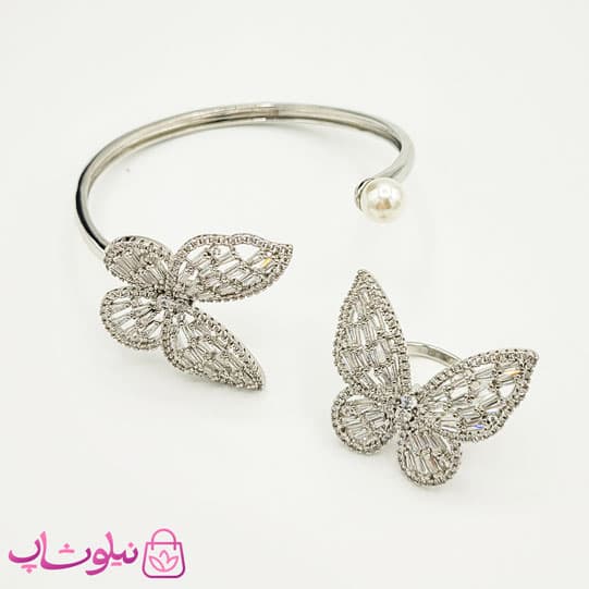 ست انگشتر و دستبند دخترانه YSX مدل پروانه کد 960