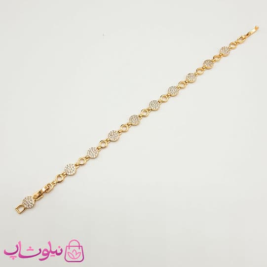 دستبند دخترانه ژوپینگ با حلقه های دایره نگیندار کد 2981 — تصویر ۵