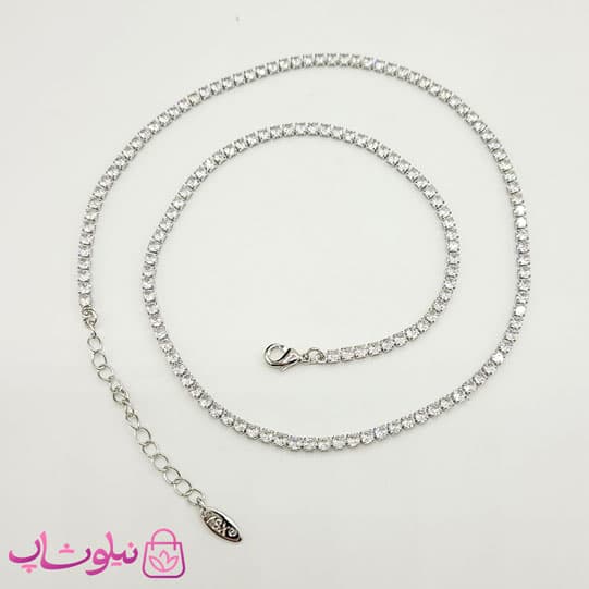 گردنبند دخترانه ysx مدل تنیسی نقره ای کد 1491