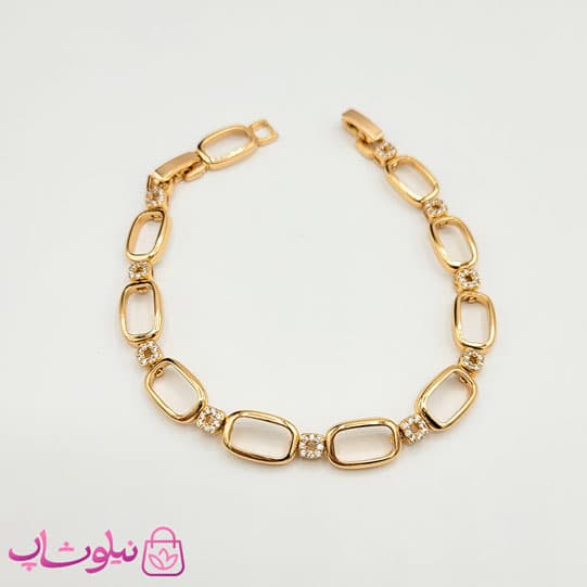 دستبند دخترانه ژوپینگ با حلقه های مستطیلی کد 2291 — تصویر ۶