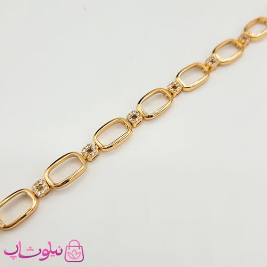 دستبند دخترانه ژوپینگ با حلقه های مستطیلی کد 2291 — تصویر ۲