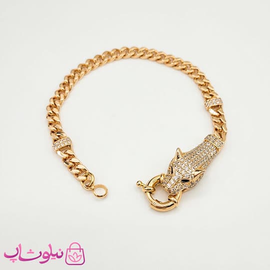دستبند زنانه ژوپینگ مدل ببر یا تایگر کد 3391 — تصویر ۲