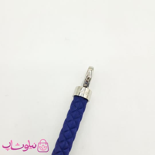 دستبند امگا رابر سرمه ای مردانه قفل نقره ای کیفیت مستر کد 650 — تصویر ۹