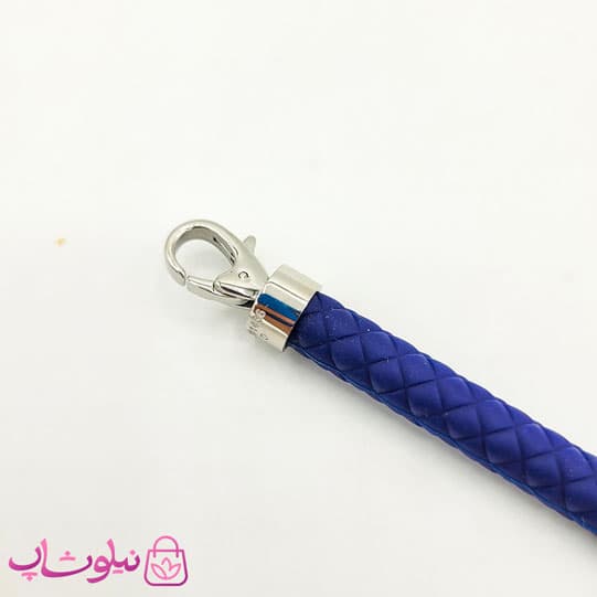 دستبند امگا رابر سرمه ای مردانه قفل نقره ای کیفیت مستر کد 650 — تصویر ۱۱