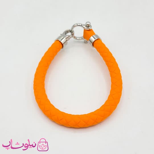 دستبند امگا رابر نارنجی قفل نقره ای مردانه زنانه کیفیت مستر کد 1100 — تصویر ۹
