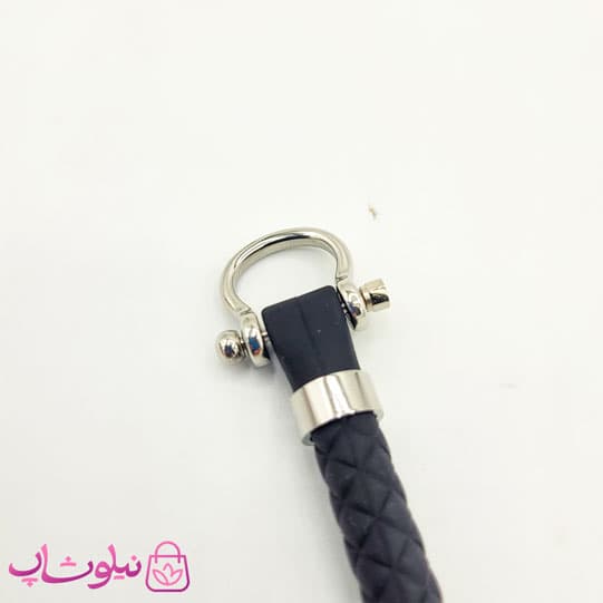 دستبند امگا رابر مشکی مردانه زنانه با قفل نقره ای کیفیت مستر کد 1100 — تصویر ۴