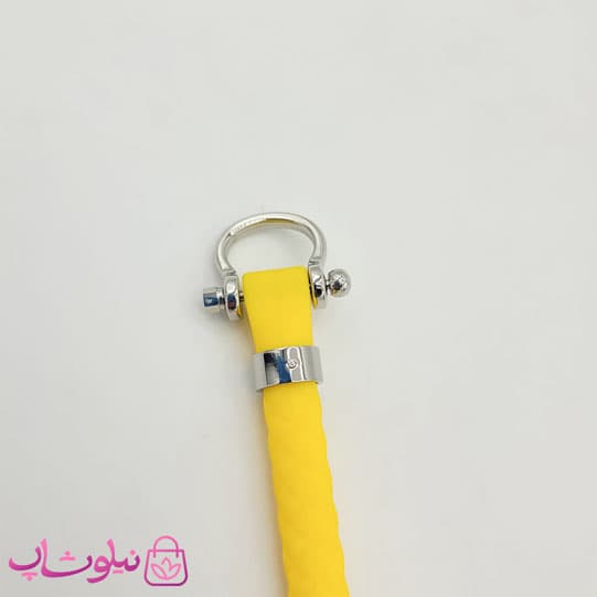 دستبند امگا رابر زرد مردانه زنانه با قفل نقره ای کیفیت مستر کد 1100 — تصویر ۵