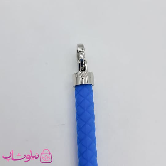دستبند امگا رابر آبی با قفل نقره ای مردانه زنانه کیفیت مستر کد 1100 — تصویر ۶